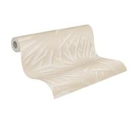 A.S. Création Casual Living 393382 Papier peint intissé Motif feuilles de palmier Beige blanc 10,05 m x 0,53 m Fabriqué en Allemagne