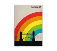 A.S. Création DD131925 Impression sur toile Motif Londres rétro Multicolore Crème 80 x 120 cm