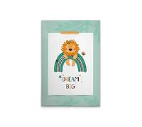 A.S. Création DD132476 Impression sur toile pour chambre d'enfant Motif lion avec arc-en-ciel Vert Blanc 60 x 90 cm