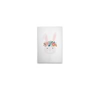 A.S. Création DD132576 Impression sur toile pour chambre d'enfant Motif lapin avec fleurs Blanc Multicolore 40 x 60 cm