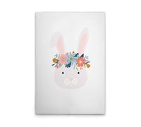 A.S. Création DD132579 Impression sur toile pour chambre d'enfant Motif lapin avec fleurs Blanc Multicolore 80 x 120 cm