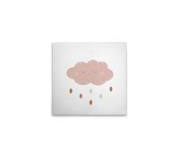 A.S. Création DD132713 Impression sur toile pour chambre d'enfant Motif nuage rose Blanc/marron 50 x 50 cm