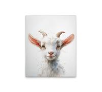 A.S. Création DD132969 Impression sur toile pour chambre d'enfant Motif chèvre Blanc/beige 40 x 50 cm