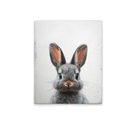 A.S. Création DD133001 Impression sur toile pour chambre d'enfant Motif bébé lapin Blanc/gris 40 x 50 cm