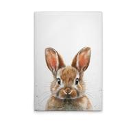 A.S. Création DD133007 Impression sur toile pour chambre d'enfant Motif bébé lapin Blanc/marron 80 x 120 cm