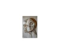 A.S. Création DD133137 Impression sur toile Motif visages et formes modernes Beige Gris 40 x 60 cm