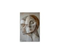 A.S. Création DD133138 Impression sur toile Motif visages et formes modernes Beige/gris 50 x 75 cm