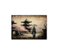A.S. Création DD133154 Pogoda Asia Vintage Tableau mural en beige, bleu 90 x 60 cm