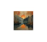 A.S. Création DD133268 Impression sur toile Motif coucher de soleil Beige/bleu 50 x 50 cm