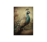 A.S. Création DD133352 Impression sur toile Motif paon Bleu/beige 60 x 90 cm