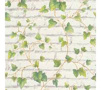 A.S. Création Brique Elements Papier Peint intissé 10.05 m x 0.53 m Vert Blanc Brun Fabriqué en Allemagne 319421 31942-1, Braun, Grün, Weiß, 10,05 m (Länge) x 0,53 m (Breite)