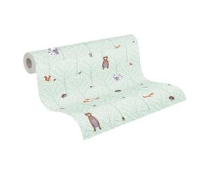 A.S. Création Forest Papier peint intissé Little Love - 10,05m x 0,53m - Vert Marron Orange Fabriqué en Allemagne 381192 38119-2