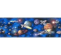 Livingwalls Frise murale autocollante Stick Ups 896216 bleu multicolore noir 5,00 m x 0,17 m