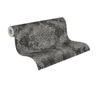 A.S. Création History of Art 2 Papier peint intissé ornement 10,05 m x 0,53 m - Gris, noir, métallisé - Papier peint baroque pour salon chambre à coucher - 790496