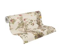 A.S. Création History of Art 2 Papier peint non tissé Motif floral 10,05 m x 0,53 m Vert/violet/blanc métallisé Feuilles pour salon chambre à coucher 790431