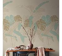 Papier Peint Jungle Beige Vert 389102 Papier Peint Intissé à fleurs