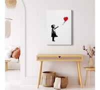 A.S. Création Impression sur toile d'artiste - Impression d'art sur châssis Noir/rouge - Format portrait 50 x 70 cm