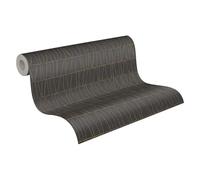 A.S. Création Jade 2 papier peint intissé avec motif à lignes et détails dorés 10,05 m x 0,53 m - noir, or, anthracite - papier peint graphique à effet métallique Made in Germany - 395063
