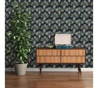 A.S. Création Papier Peints Jungle Jungle Chic intissé - 10,05m x 0,53m - Vert Noir Bleu Fabriqué en Allemagne 377085 37708-5