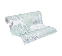 A.S. Création Kinderzimmer-Tapete Lilly & Luis - Strapazierfähige Vliestapete in Wald-Optik - 10,05 m x 0,53 m - Braun, Grün, Weiß - Made in Germany - 771331