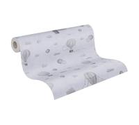 A.S. Création Kinderzimmer-Tapete Lilly & Luis - Strapazierfähige Vliestapete in Wolken-Optik - 10,05 m x 0,53 m - Grau - Made in Germany - 770772