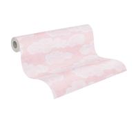 A.S. Création – Papier peint intissé Lilly & Luis motif nuages 10,05 x 0,53 m rose/blanc