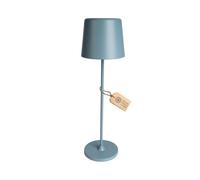 A.S. Création Lampe de table LED avec câble de recharge en métal et plastique bleu - Lampe de table sans fil blanc chaud à intensité variable DD129457-10cm (l) x 37cm (h)