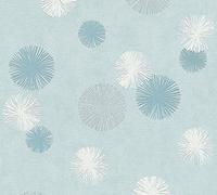A.S. Création Life 4 356073 35607-3 Papier peint intissé Motif floral naturel Bleu métallisé blanc 10,05 x 0,53 m