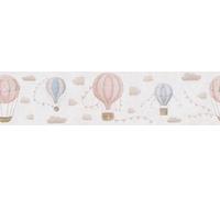 A.S. Création Lilly & Luis 771351 Bordure nuages 5 m x 0,13 m Crème, beige, rose, bleu - Bordure de ballons