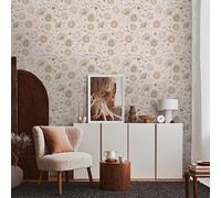 A.S. Création Livingwalls Papel pintado floral en tonos beige, rosa y gris - Papel de pared no tejido de alta calidad y resistente a las raspaduras - 10,05 m x 0,53 m