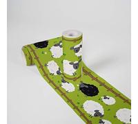 A.S. Création Lovely Kids Frise Papier Peint Adhesive Sheep Family Frise Papier peint adhesive 5.00 m x 0.155 m Vert Noir Blanc Fabriqué en Allemagne 403733 403733