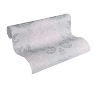 A.S. Création Memory papier peint in-tissé néo baroque glamour classique 10,05 m x 0,53 m, Grau, Metallic, Rosa, 10,05 m (Länge) x 0,53 m (Breite)