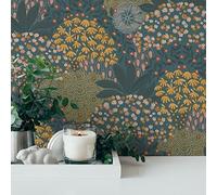 A.S. Création Nara 387404 Papier peint intissé floral Jaune pétrole 10,05 m x 0,53 m Fabriqué en Allemagne