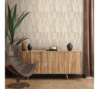 A.S. Création Nara 387431 Papier peint intissé effet bois Crème Beige Gris 10,05 m x 0,53 m Fabriqué en Allemagne