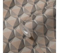 A.S. Création Nara 387481 Papier peint Géométrique Beige Gris Hexagon Papier peint non tissé 10,05 m x 0,53 m Fabriqué en Allemagne