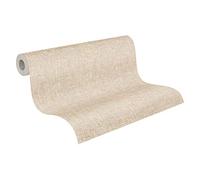 Livingwalls Papier peint Natural Textiles vinyle expansé uni 10,05 x 0,53 m marron/blanc 9150-61