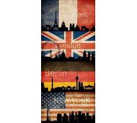 A.S. Création panneau autocollant "pop.up Panel", beige, rouge, noir, 2,50 m x 0,35 m, 942491, 94249-1