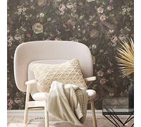 A.S. Création Papier peint intissé 386361 Motif floral romantique Noir/rose/vert 10,05x0,53 m