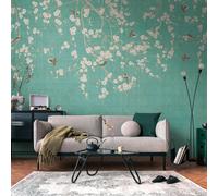 Livingwalls 399211 Papier peint photo intissé Motif fleurs bleues, crèmes, beiges 3,71 m x 2,80 m Fabriqué en Allemagne