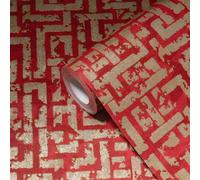 A.S. Creation | papier peint à motifs | papier peint intissé | collection MY HOME MY SPA | 386954 | rouge | 10.05 x 0.53 m | géométrique | salon | couloir | bureau | cuisine | pièces à vivre