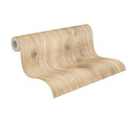 A.S. Création Papier peint intissé - Papier peint bois en marron et beige - Papier peint tasseau de bois pour différents espaces - Papier peint en 10,05 m x 0,53 m