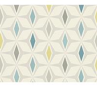 A.S. Création Papier peint Around The World bleu grisaille vert 10,05 m x 0,53 m 304761