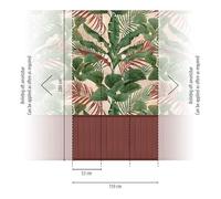 A.S. Création Papier peint aspect jungle - papier peint intissé haut de gamme à motifs floraux avec aspect panneau acoustique en vert, brun rouille, crème - 398081 2,80 m x 1,59 m