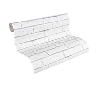 Livingwalls Papier peint Authentic Walls Effet pierre 10,05 x 0,53 m Rouge 301691 / Blanc 301692