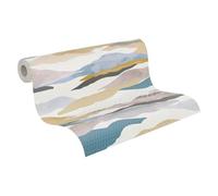 A.S. Création Papier peint, avec nuages, bleu, rose, beige, design de qualité supérieure avec aspect 3D, 10,05 m x 0,53 m, pour chambre à coucher, moderne, fabriqué en Allemagne