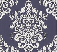 A.S. Création papier peint baroque Hermitage papier peint avec ornements intissé violet argent blanc 10,05 m x 0,53 m