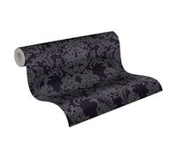 A.S. Création Papier peint baroque noir et blanc non tissé avec paillettes 10,05 m x 0,53 m Noir 361663