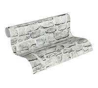 A.S. Création Papier Peint Brique Elements Papier peint intissé 10.05 m x 0.53 m Gris Beige Fabriqué en Allemagne 363701 36370-1