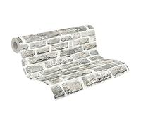 A.S. Création Papier Peint Brique Elements Papier peint intissé - 10,05m x 0,53m - Beige Gris Multicolore Fabriqué en Allemagne 361402 36140-2