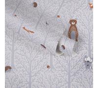 A.S. Création Papier peint chambre d'enfant Little Love intissé gris blanc marron orange